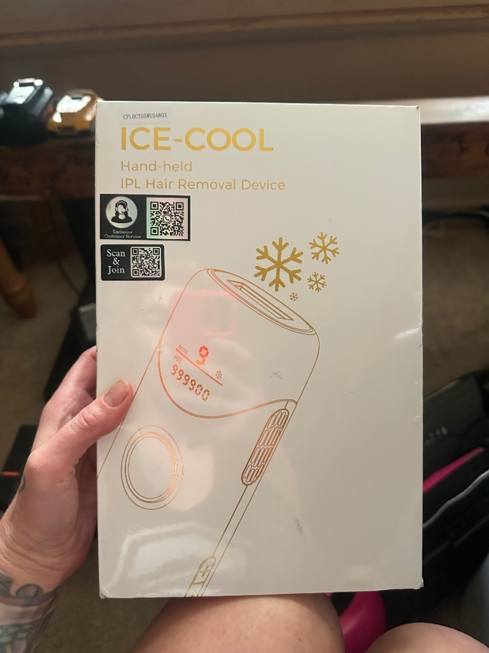 Ice Cool Handheld IPL Laser Hair Removal System - Painless Face & Body